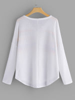 Custom Ladies Black Lace Long Sleeve Top