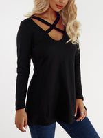 NEW FEELING Womens Black T-Shirts