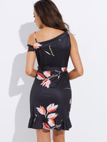 NEW FEELING Womens Navy Floral Dresses