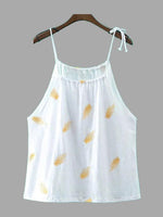 Wholesale Casual Loose Embroidery Leaf Pattern Cami