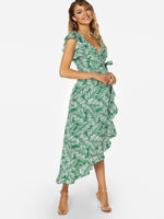 OEM Ladies Green Floral Dresses
