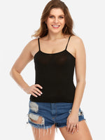 Wholesale Scoop Neck Backless Sleeveless Black Plus Size Tops