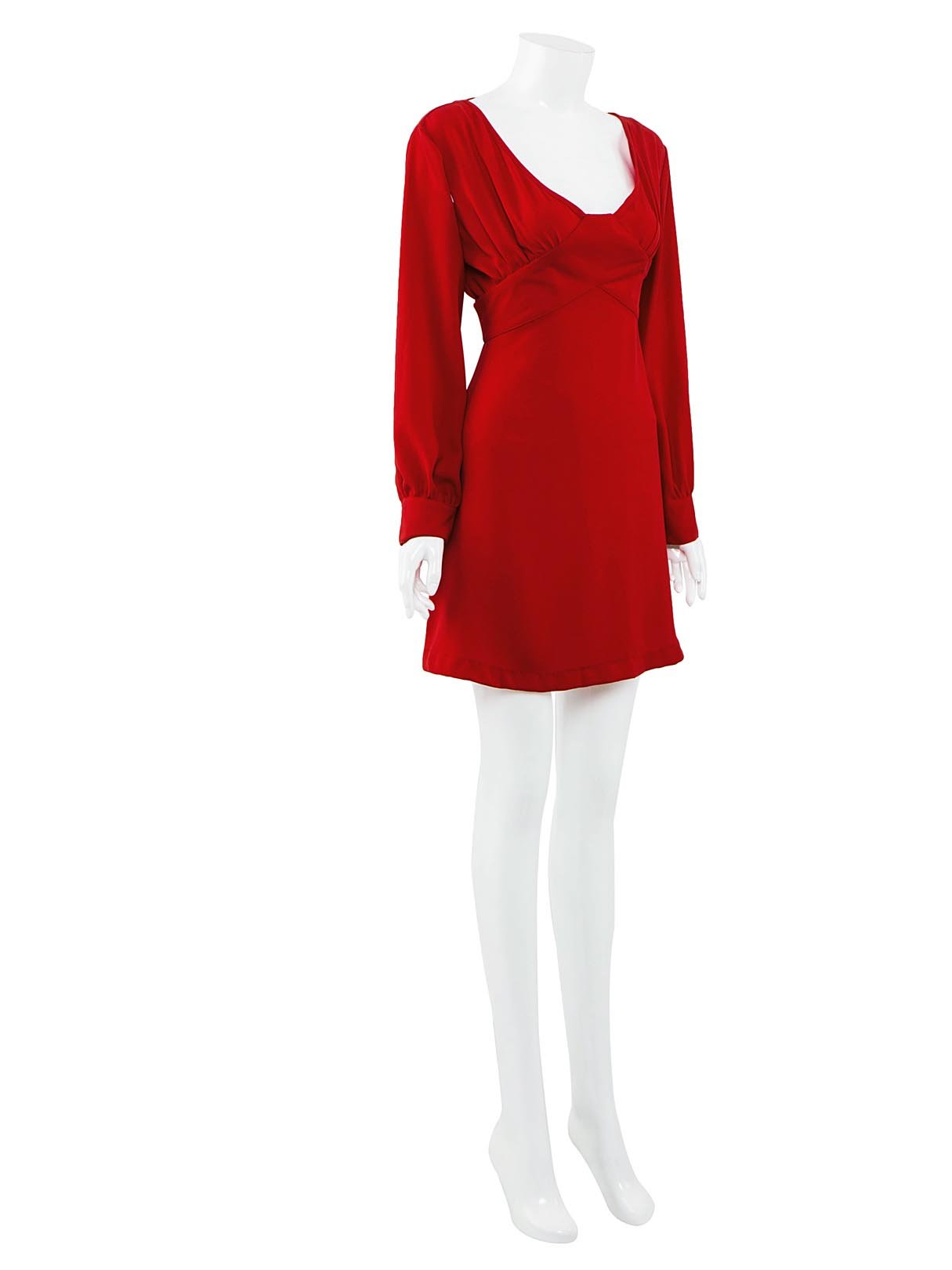 OEM Ladies Burgundy V-Neck Dresses