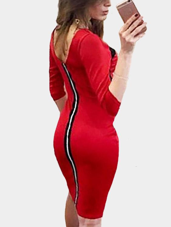 NEW FEELING Womens Red Bodycon Dresses