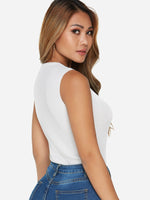 NEW FEELING Womens White Camis