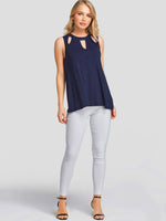 NEW FEELING Womens Navy Camis
