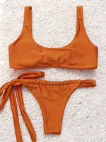NEW FEELING Womens Orange Bikinis