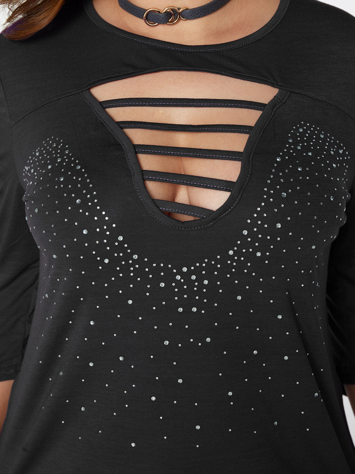 OEM Ladies Black Plus Size Tops