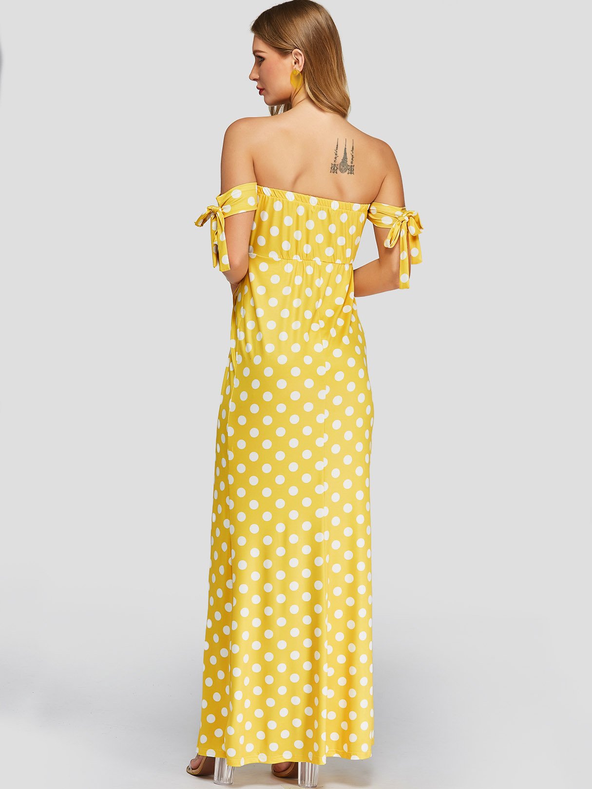 OEM Ladies Yellow Off The Shoulder Dresses