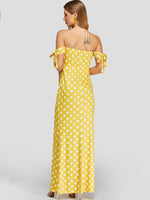 OEM Ladies Yellow Off The Shoulder Dresses