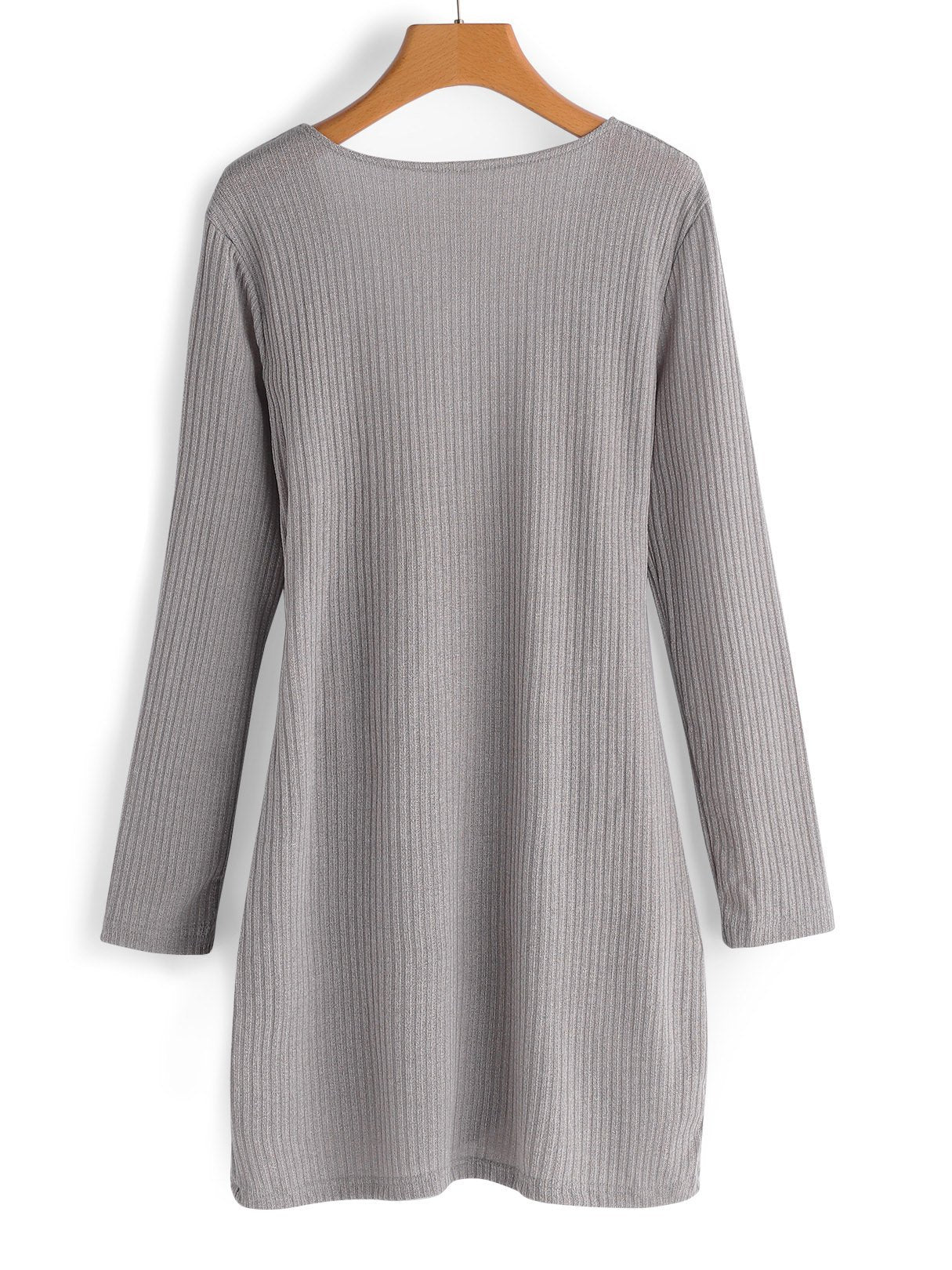NEW FEELING Womens Grey V-Neck Dresses