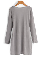 NEW FEELING Womens Grey V-Neck Dresses