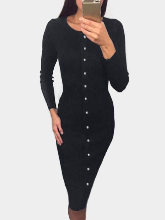 NEW FEELING Womens Black Midi Dresses