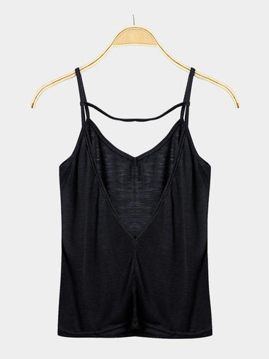 Wholesale V-Neck Backless Sleeveless Black Camis