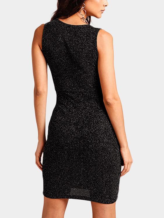 NEW FEELING Womens Black V-Neck Dresses