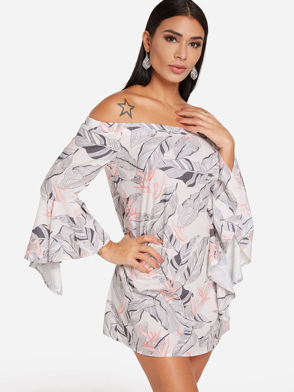 OEM Ladies White Off The Shoulder Dresses