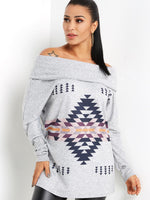 Wholesale Drape Sagging Geometrical Long Sleeve Grey T-Shirts