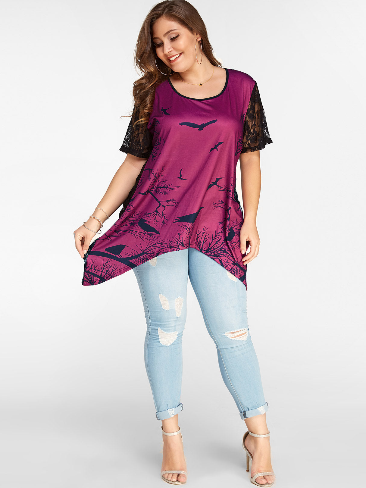 ODM Ladies Short Sleeve Plus Size Tops