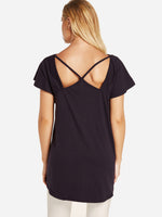 NEW FEELING Womens Dark Purple T-Shirts