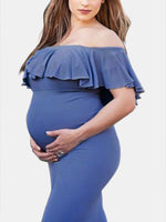 NEW FEELING Womens Blue Off The Shoulder Dresses
