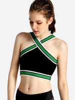 Wholesale Cold Shoulder Stripe Sleeveless Black Camis