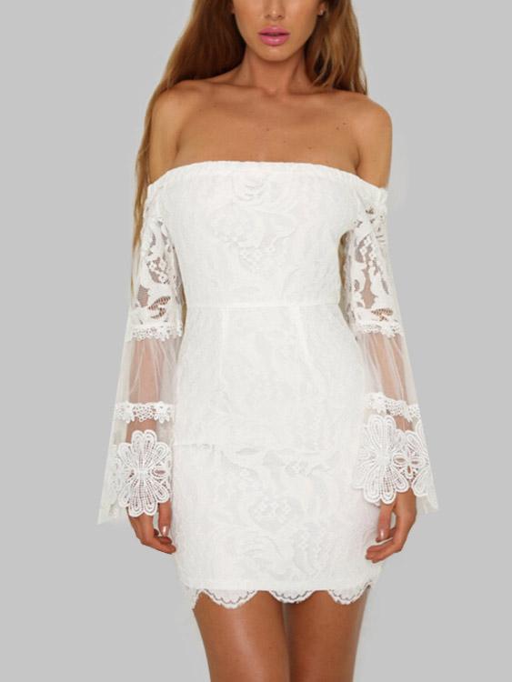 OEM Ladies White Off The Shoulder Dresses