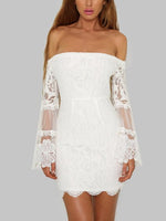 OEM Ladies White Off The Shoulder Dresses