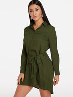 ODM Ladies Long Sleeve Shirt Dress