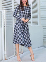 Wholesale Black Crew Neck Long Sleeve Casual Dress