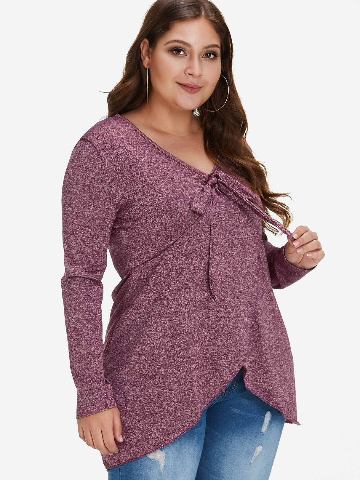 OEM Ladies Purple Plus Size Tops
