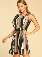 OEM Ladies Color Block Mini Dresses