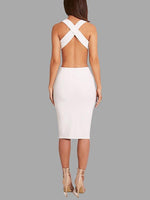 NEW FEELING Womens White Midi Dresses
