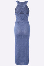 OEM Ladies Blue Midi Dresses