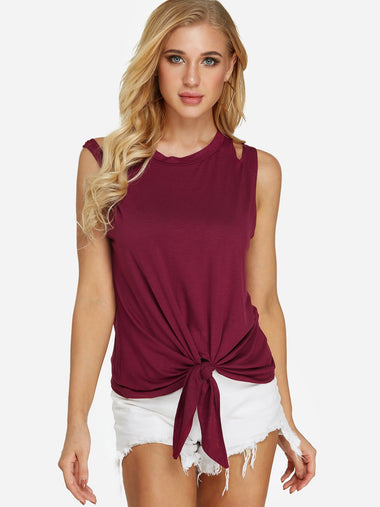 Wholesale Crew Neck Plain Sleeveless Tank Top
