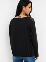 NEW FEELING Womens Black Blouses