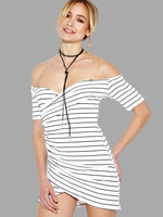 NEW FEELING Womens Striped Mini Dresses