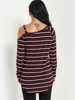 NEW FEELING Womens Burgundy T-Shirts