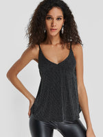 Wholesale Adjustable Shoulder Straps V-Neck Lurex Cami