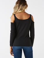 NEW FEELING Womens Black T-Shirts