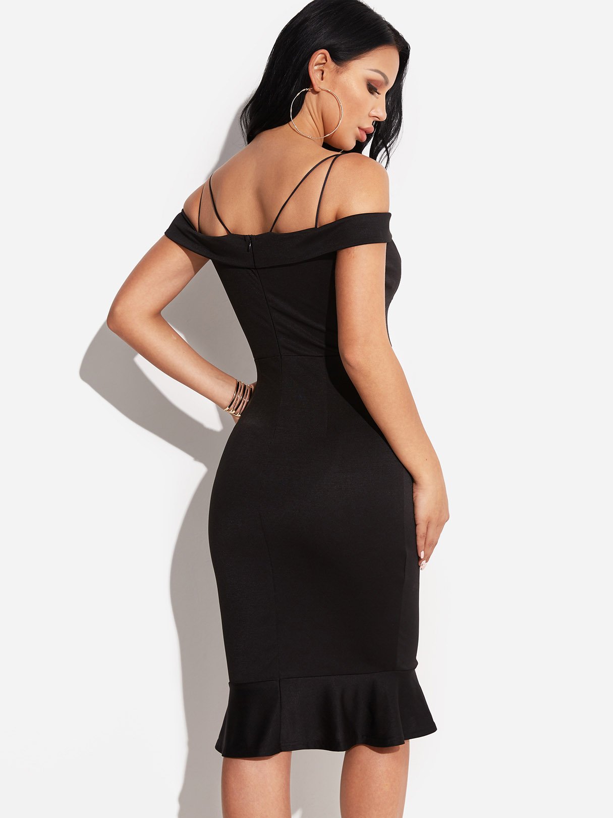NEW FEELING Womens Black Midi Dresses