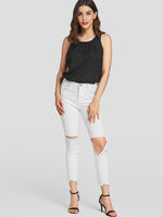 NEW FEELING Womens Black Camis