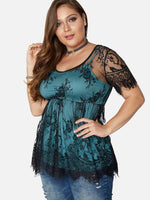 OEM Ladies Blue Plus Size Tops