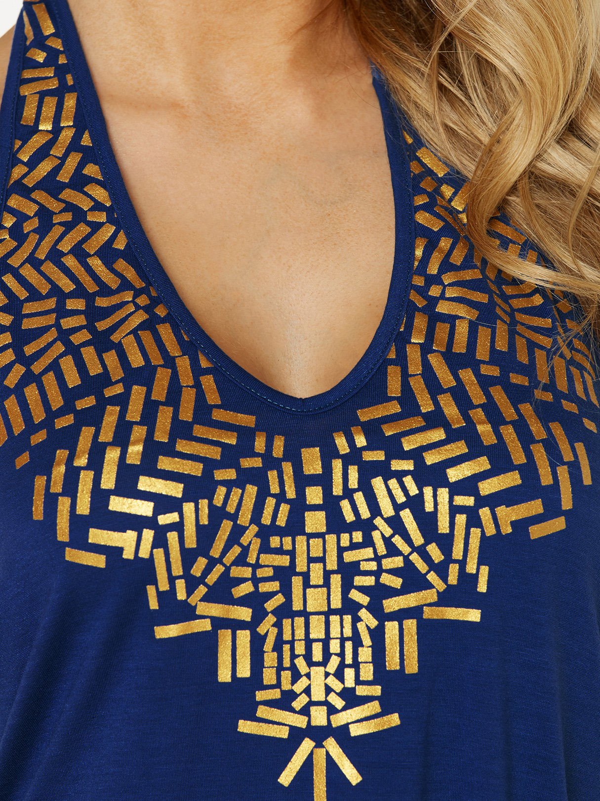 Custom Ladies Black V Neck Top