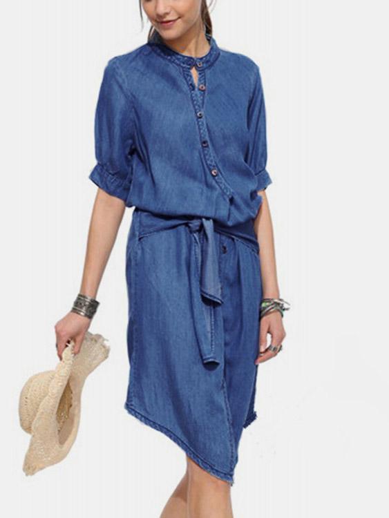 ODM Ladies Short Sleeve Midi Dress
