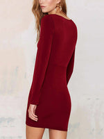 NEW FEELING Womens Burgundy Sexy Dresses