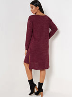 OEM Ladies Red V-Neck Dresses
