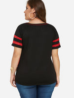 NEW FEELING Womens Color Block Plus Size Tops