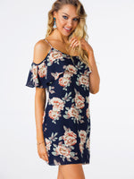OEM Ladies Navy Floral Dresses