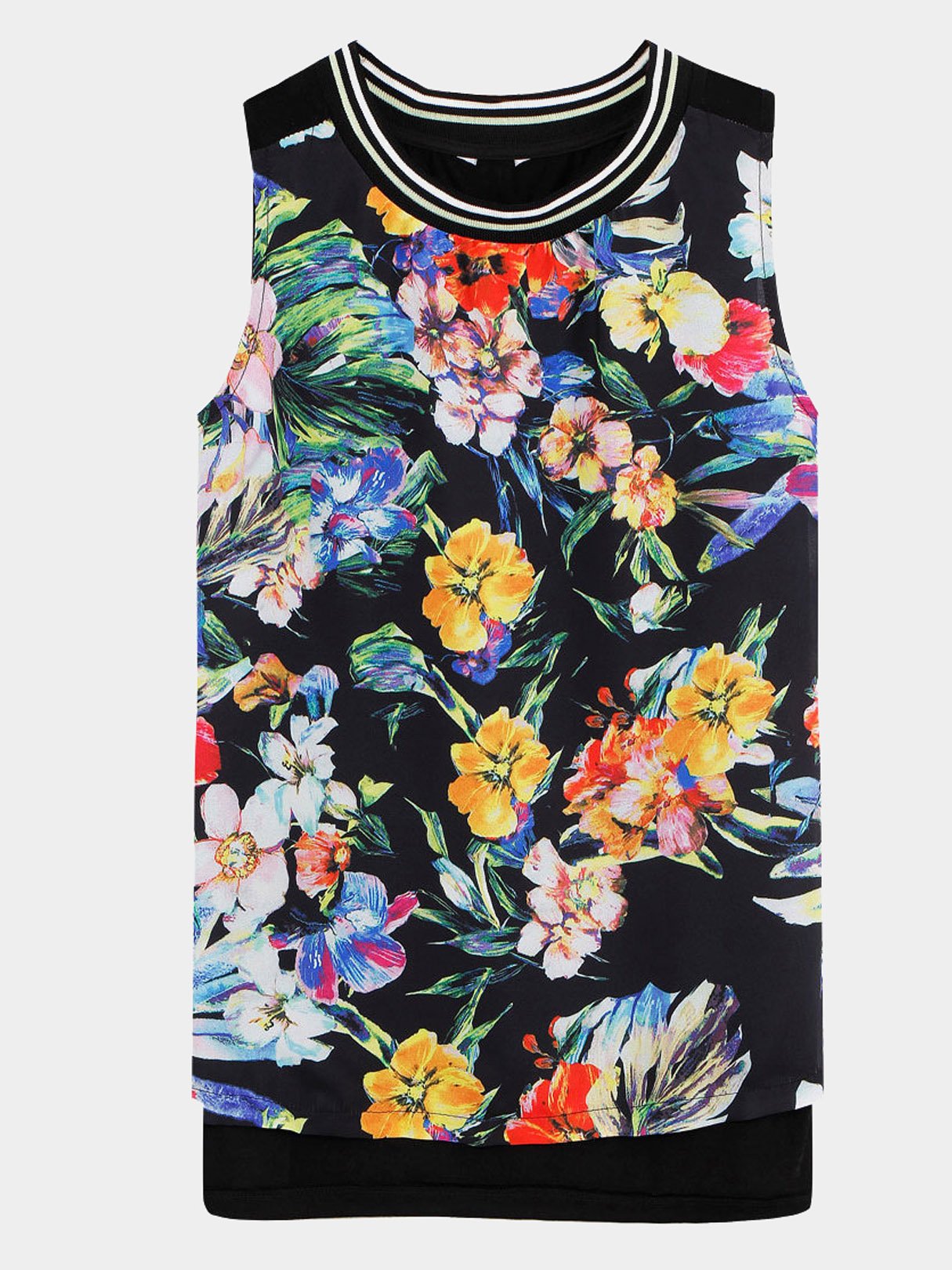 Wholesale Floral Print Black Camis