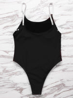 NEW FEELING Womens Black One-Pieces